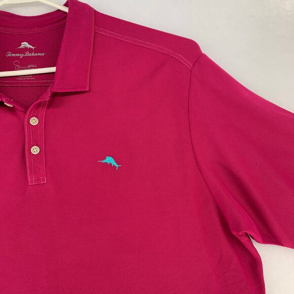 Tommy Bahama Men's Supima Cotton Short Sleeve Pink Polo Size 2XL - Picture 4 of 14